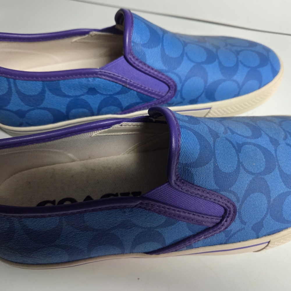 Coach Vibrant Blue and Purple Men's Loafers - Picture 2 of 2
